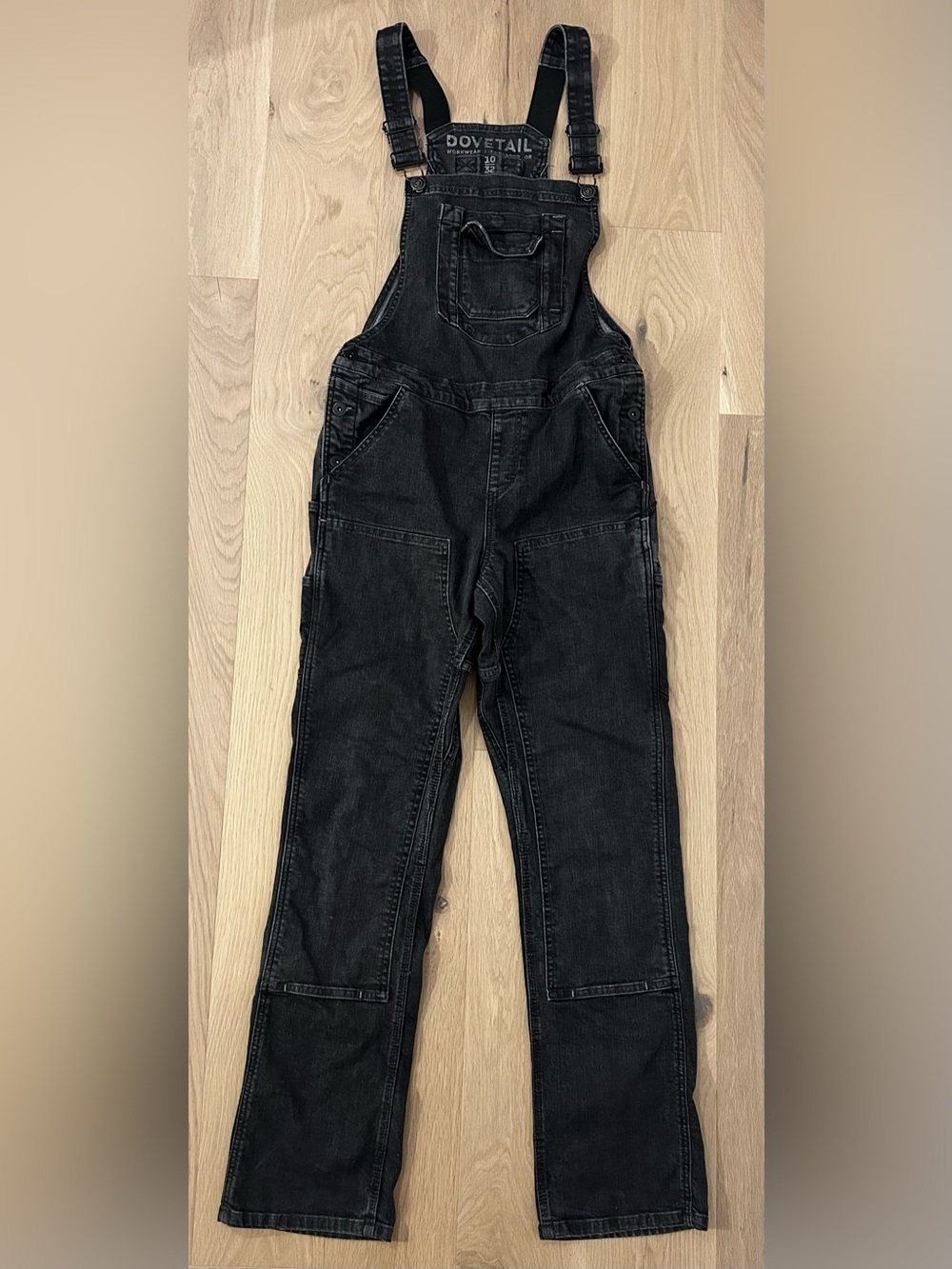 Women’s Dovetail Workwear Freshley Overalls Black Denim Size 10 / 32